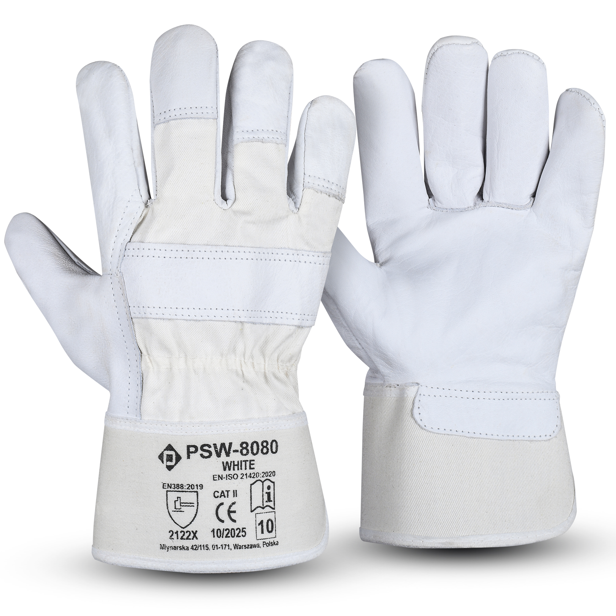PSW-8080 White Rękawice Monterskie